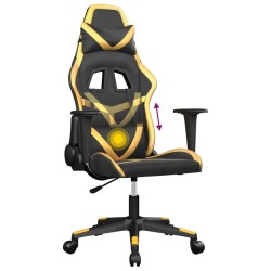 Chaise de jeu de massage Noir et doré Similicuir 
