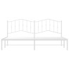 Cadre de lit métal sans matelas et tête de lit blanc 200x200 cm 