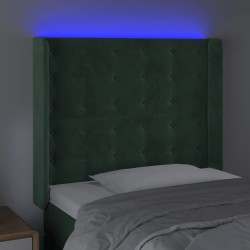 Tête de lit à LED Vert foncé 83x16x118/128 cm Velours 