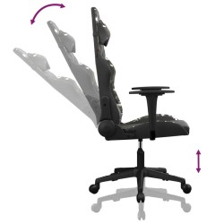 Chaise de jeu de massage Noir et camouflage Similicuir 