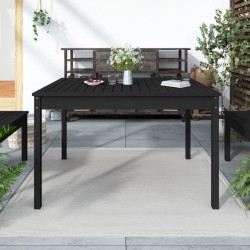 Table de jardin noir 121x82,5x76 cm bois massif de pin 