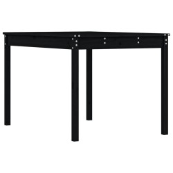Table de jardin noir 121x82,5x76 cm bois massif de pin 