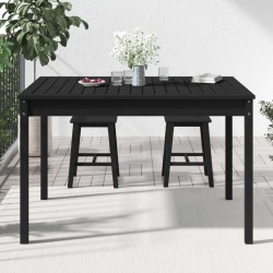 Table de jardin noir 121x82,5x76 cm bois massif de pin 