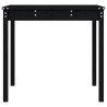 Table de jardin noir 121x82,5x76 cm bois massif de pin 