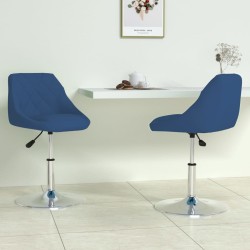 Chaises pivotantes à manger lot de 2 Bleu Velours 