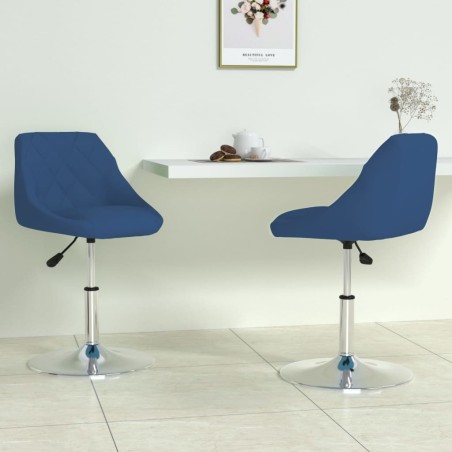 Chaises pivotantes à manger lot de 2 Bleu Velours 