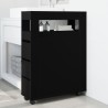 Meuble étroit de salle de bain à roulettes noir 