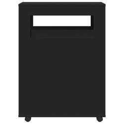 Meuble étroit de salle de bain à roulettes noir 