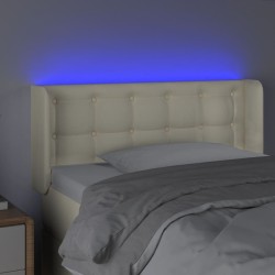 Tête de lit à LED Crème 103x16x78/88 cm Similicuir 