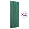 Panneaux de toiture 12 pcs Acier enduit de poudre Vert 100x36cm 