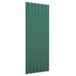 Panneaux de toiture 12 pcs Acier enduit de poudre Vert 100x36cm 