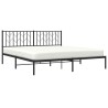 Cadre de lit métal sans matelas avec tête de lit noir 183x213cm 
