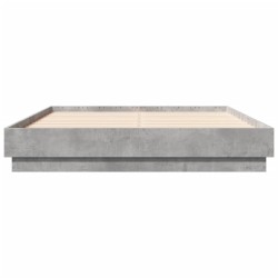Cadre de lit sans matelas gris béton 120x190 cm 