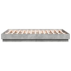 Cadre de lit sans matelas gris béton 120x190 cm 