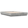 Cadre de lit sans matelas gris béton 120x190 cm 