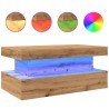 Table basse avec lumières LED chêne artisanal 90x50x40 cm 