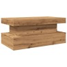 Table basse avec lumières LED chêne artisanal 90x50x40 cm 