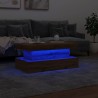 Table basse avec lumières LED chêne artisanal 90x50x40 cm 