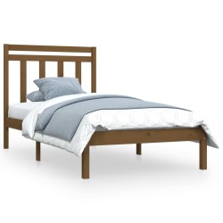 Cadre de lit sans matelas marron miel 100x200 cm bois massif 