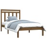 Cadre de lit sans matelas marron miel 100x200 cm bois massif 