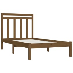 Cadre de lit sans matelas marron miel 100x200 cm bois massif 