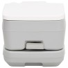 Toilette de camping portable gris et blanc 10+10 L PEHD 