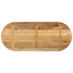 Dessus de table 140x60x2,5cm ovale bois massif de manguier brut 