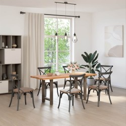 Pieds de table à manger en acier naturel 2 pièces 60 x (72-73) cm Acier 