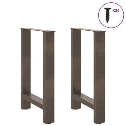 Pieds de table à manger en acier naturel 2 pièces 60 x (72-73) cm Acier 