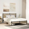 Cadre de lit en métal sans matelas chêne sonoma 140x190 cm 