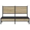 Cadre de lit en métal sans matelas chêne sonoma 140x190 cm 