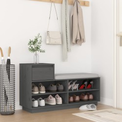 Armoire à chaussures Gris 110x34x61 cm Bois de pin massif 