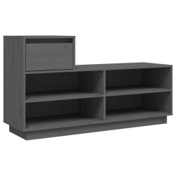 Armoire à chaussures Gris 110x34x61 cm Bois de pin massif 