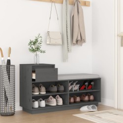 Armoire à chaussures Gris 110x34x61 cm Bois de pin massif 