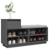 Armoire à chaussures Gris 110x34x61 cm Bois de pin massif 