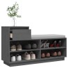 Armoire à chaussures Gris 110x34x61 cm Bois de pin massif 