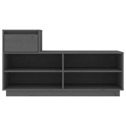 Armoire à chaussures Gris 110x34x61 cm Bois de pin massif 
