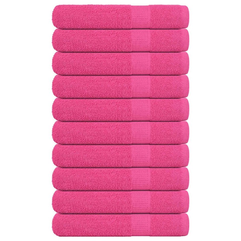 Serviettes de sauna 10 pcs rose 80x200 cm 360 g/m² 100% coton 