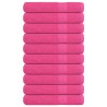 Serviettes de sauna 10 pcs rose 80x200 cm 360 g/m² 100% coton 