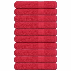 Serviettes de sauna 10 pcs rouge 80x200 cm 360 g/m² 100% coton 