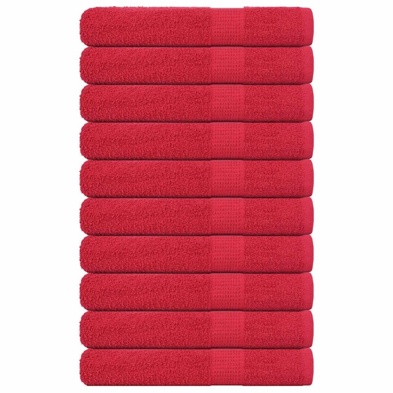 Serviettes de sauna 10 pcs rouge 80x200 cm 360 g/m² 100% coton 