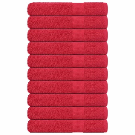 Serviettes de sauna 10 pcs rouge 80x200 cm 360 g/m² 100% coton 