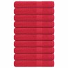 Serviettes de sauna 10 pcs rouge 80x200 cm 360 g/m² 100% coton 