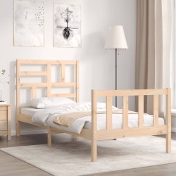 Cadre de lit sans matelas bois de pin massif 