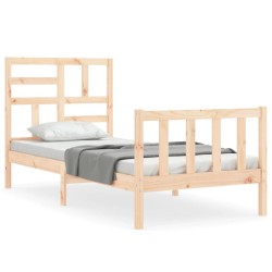 Cadre de lit sans matelas bois de pin massif 