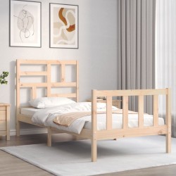 Cadre de lit sans matelas bois de pin massif 