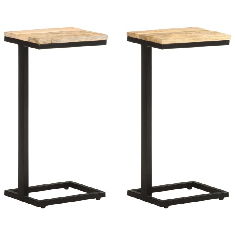 Tables d'appoint 2 pcs 31,5x24,5x64,5 cm Bois de manguier brut Tables d'appoint 2 pcs 31,5x24,5x64,5 cm Bois de manguier brut