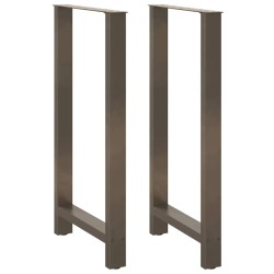 Pieds de table de bar en acier naturel, 2 pièces, 60 x (110-111) cm 