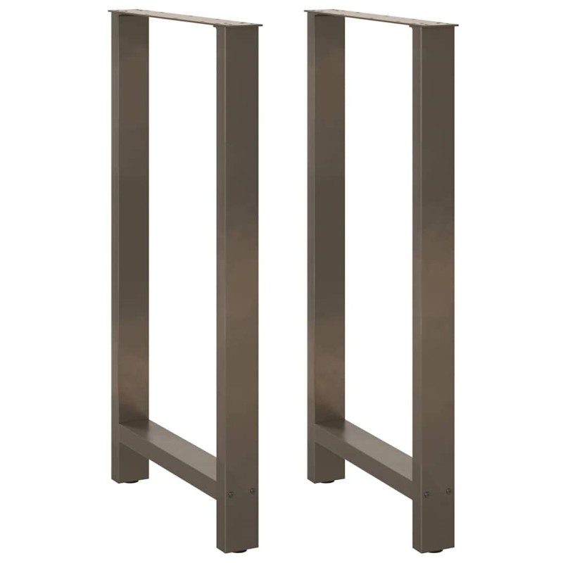 Pieds de table de bar en acier naturel, 2 pièces, 60 x (110-111) cm 