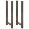 Pieds de table de bar en acier naturel, 2 pièces, 60 x (110-111) cm 